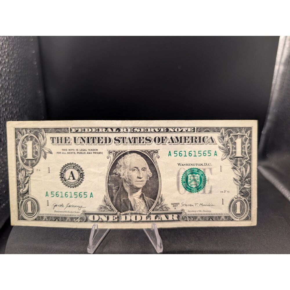2017A $1 One Dollar Bill Fancy Serial Number Trinary Repeater Pattern A-A Note